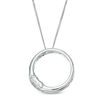 Thumbnail Image 2 of Ever Us® 5/8 CT. T.W. Two-Stone Diamond Open Circle Pendant in 14K White Gold - 19"