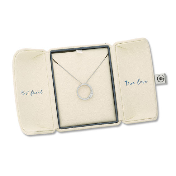 Ever UsÂ® 5/8 CT. T.w. Two-Stone Diamond Open Circle Pendant in 14K White Gold - 19"
