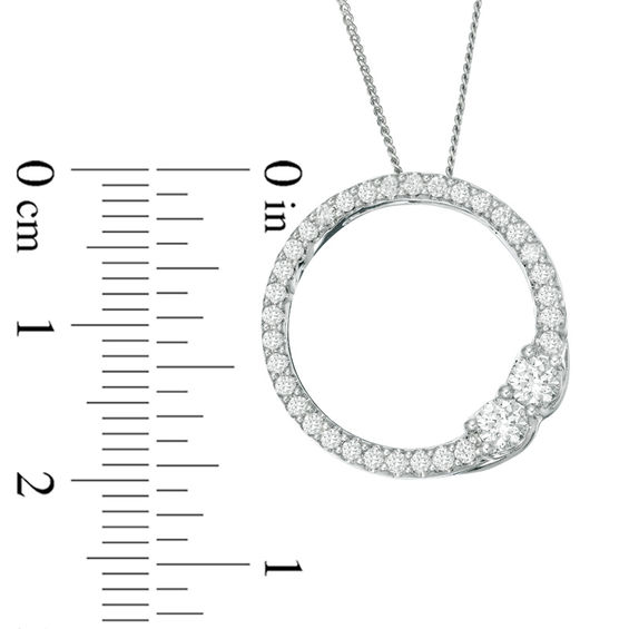 Ever UsÂ® 5/8 CT. T.w. Two-Stone Diamond Open Circle Pendant in 14K White Gold - 19"