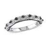 Thumbnail Image 0 of 1/8 CT. T.W. Black Diamond Vintage-Style Wedding Band in 10K White Gold with Black Rhodium