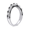 Thumbnail Image 1 of 1/8 CT. T.W. Black Diamond Vintage-Style Wedding Band in 10K White Gold with Black Rhodium