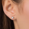 Thumbnail Image 3 of 1/5 CT. T.W. Princess-Cut Diamond Solitaire Stud Earrings in Sterling Silver
