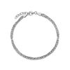 Thumbnail Image 1 of Textured Three Strand Anklet in Sterling Silver - 11"