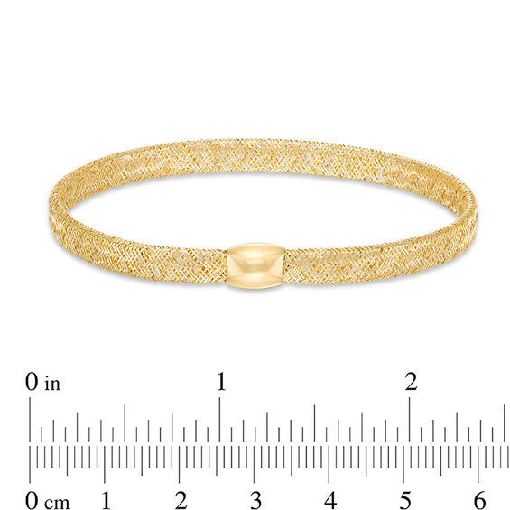 4.0mm Mesh Slip-On Bangle in 14K Gold - 7.5"