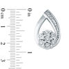 Thumbnail Image 2 of Diamond Accent Open Teardrop Posy Earrings in Sterling Silver