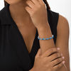 Thumbnail Image 2 of Multi-Gemstone Cluster and Lab-Created White Sapphire Bracelet in Sterling Silver - 7.25"