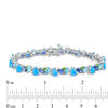 Thumbnail Image 3 of Multi-Gemstone Cluster and Lab-Created White Sapphire Bracelet in Sterling Silver - 7.25"