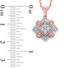 Thumbnail Image 1 of Diamond Accent Tilted Square Pendant in Sterling Silver and 14K Rose Gold Plate