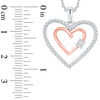 Thumbnail Image 2 of 1/6 CT. T.W. Diamond Double Heart Pendant in 10K Rose Gold