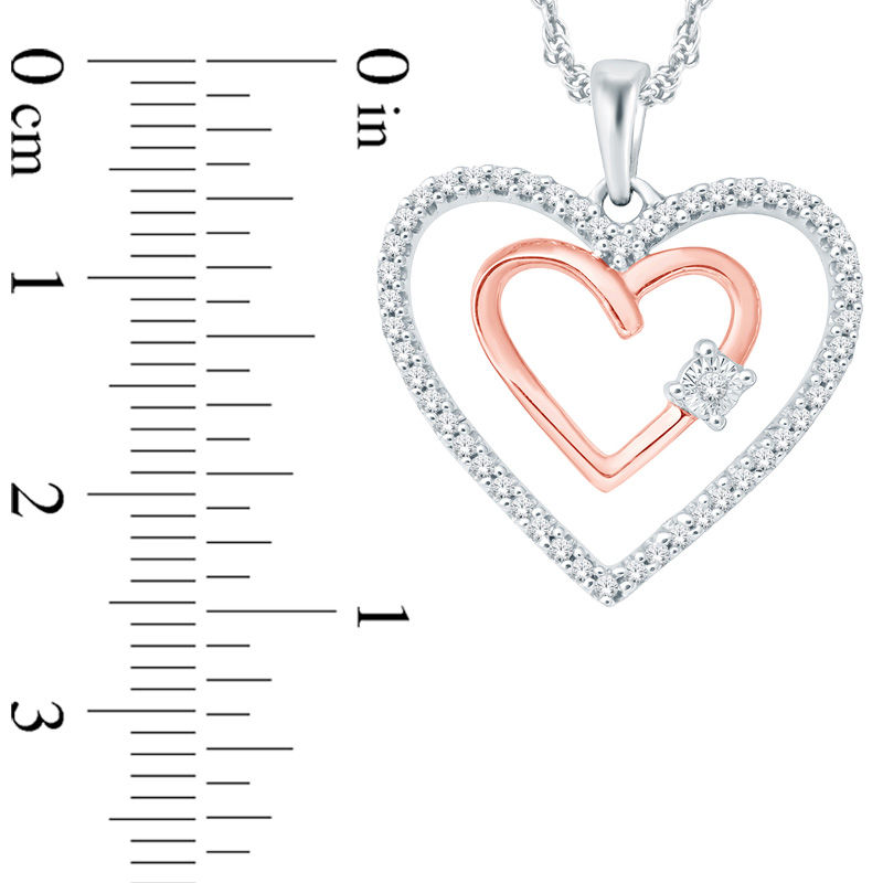 Zales 1/6 Ct. T.W. Diamond Heart-Top Key Pendant in 10K Rose Gold