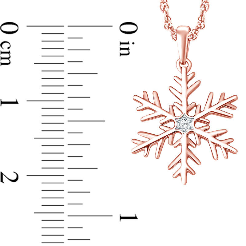 Diamond Accent Snowflake Pendant in 10K Rose Gold