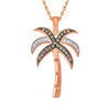 Thumbnail Image 1 of 1/8 CT. T.W. Champagne and White Diamond Palm Tree Pendant in 10K Rose Gold