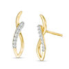Thumbnail Image 1 of Diamond Accent Twist Loop Earrings in 10K Gold