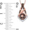 Thumbnail Image 1 of 1/3 CT. T.W. Champagne and White Diamond Twist Frame Pendant in 10K Rose Gold