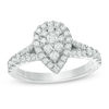 Thumbnail Image 1 of Vera Wang Love Collection 3/4 CT. T.W. Composite Diamond Pear-Shaped Frame Engagement Ring in 14K White Gold
