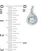 Thumbnail Image 1 of Aquamarine and Lab-Created White Sapphire Twisted Teardrop Pendant and Drop Earrings Set in Sterling Silver