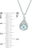 Thumbnail Image 3 of Aquamarine and Lab-Created White Sapphire Twisted Teardrop Pendant and Drop Earrings Set in Sterling Silver