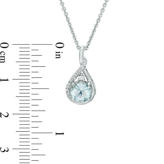 Aquamarine and Lab-Created White Sapphire Twisted Teardrop Pendant and Drop Earrings Set in Sterling Silver
