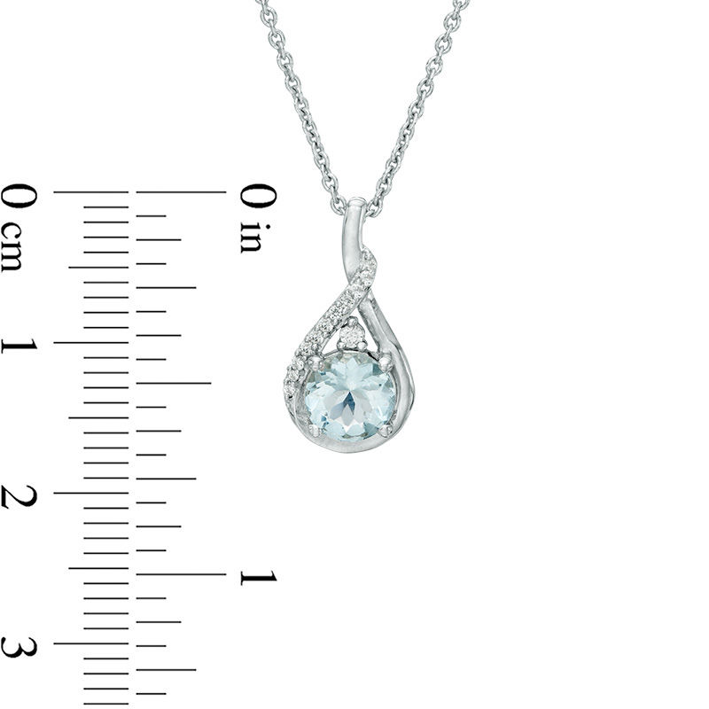 Aquamarine and Lab-Created White Sapphire Twisted Teardrop Pendant and Drop Earrings Set in Sterling Silver