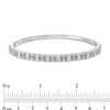 Thumbnail Image 1 of 5.0mm Lab-Created White Sapphire Double Row Bangle in Sterling Silver