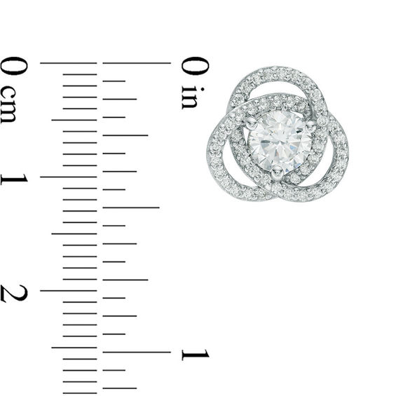 5.5mm Lab-Created White Sapphire Loose Love Knot Stud Earrings in Sterling Silver