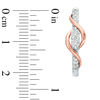 Thumbnail Image 2 of Ever Us® 1/2 CT. T.W. Two-Stone Diamond Linear Swirl Earrings in 14K Two-Tone Gold