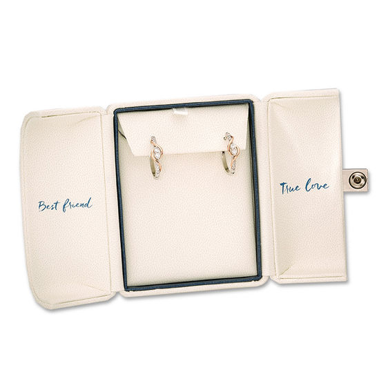 Ever Us® 1/2 CT. T.w. Two-Stone Diamond Linear Swirl Earrings in 14K Two-Tone Gold