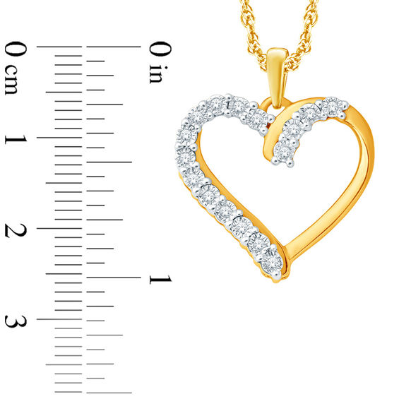 Diamond Accent Heart Pendant in Sterling Silver and 14K Gold Plate