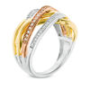 Thumbnail Image 1 of 1/4 CT. T.W. Diamond Crossover Ring in Sterling Silver and 10K Two-Tone Gold