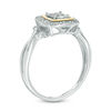 Thumbnail Image 2 of 1/10 CT. T.W. Diamond Square Frame Pendant, Ring and Earrings Set in Sterling Silver and 10K Gold - Size 7