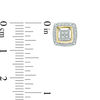 Thumbnail Image 3 of 1/10 CT. T.W. Diamond Square Frame Pendant, Ring and Earrings Set in Sterling Silver and 10K Gold - Size 7