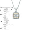 Thumbnail Image 4 of 1/10 CT. T.W. Diamond Square Frame Pendant, Ring and Earrings Set in Sterling Silver and 10K Gold - Size 7