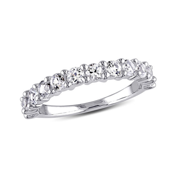 Lab Created White Sapphire Band in Sterling Silver Zales