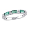 Thumbnail Image 0 of Baguette Emerald and Diamond Accent Three Stone Band in 10K White Gold