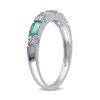 Thumbnail Image 1 of Baguette Emerald and Diamond Accent Three Stone Band in 10K White Gold