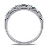 Thumbnail Image 2 of Baguette Emerald and Diamond Accent Three Stone Band in 10K White Gold