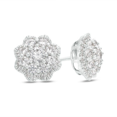 diamond flower studs
