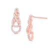 Thumbnail Image 0 of 1/5 CT. T.W. Diamond Braided Infinity Drop Earrings in 10K Rose Gold