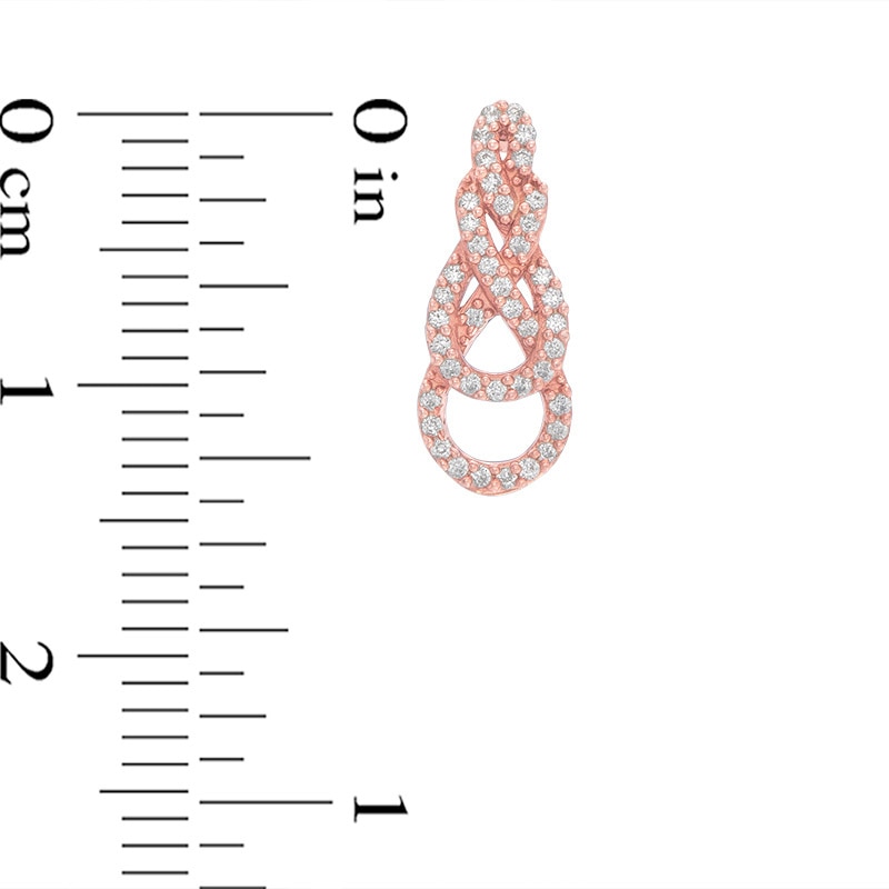 1/5 CT. T.W. Diamond Braided Infinity Drop Earrings in 10K Rose Gold