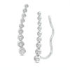 Thumbnail Image 0 of 1/4 CT. T.W. Diamond Bezel-Set Tapered Circles Crawler Earrings in 10K White Gold