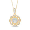 Thumbnail Image 0 of 1/10 CT. T.W. Composite Diamond Scallop Frame Pendant in 10K Gold