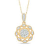 Thumbnail Image 1 of 1/10 CT. T.W. Composite Diamond Scallop Frame Pendant in 10K Gold