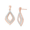 Thumbnail Image 1 of 1/5 CT. T.W. Diamond Open Kite-Shaped Doorknocker Earrings in 10K Rose Gold