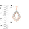 Thumbnail Image 2 of 1/5 CT. T.W. Diamond Open Kite-Shaped Doorknocker Earrings in 10K Rose Gold