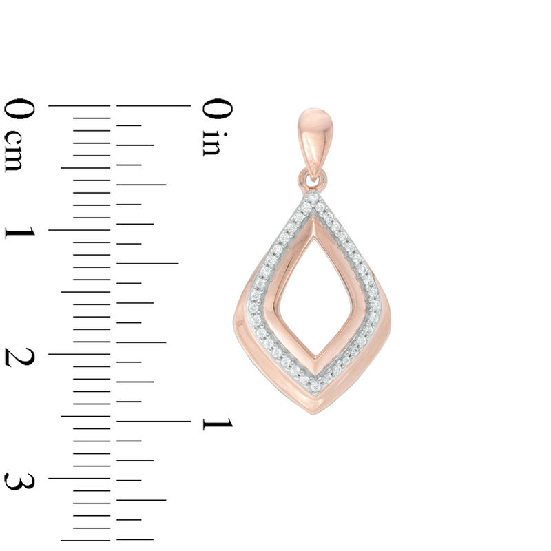 Main Image 2 of 1/5 CT. T.W. Diamond Open Kite-Shaped Doorknocker Earrings in 10K Rose Gold