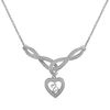 Thumbnail Image 1 of Open Hearts by Jane Seymour™ 1/4 CT. T.W. Diamond Heart Drop Weave Necklace in Sterling Silver - 16.5"