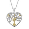 Thumbnail Image 0 of Open Hearts Family by Jane Seymour™ 1/10 CT. T.W. Diamond Tree Heart Pendant in Sterling Silver and 10K Gold