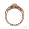 Thumbnail Image 1 of Open Hearts by Jane Seymour™ 6.0mm Morganite and 1/15 CT. T.W. Diamond Bypass Ring in 10K Rose Gold