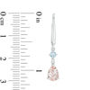 Thumbnail Image 2 of Pear-Shaped Morganite, Aquamarine and Diamond Accent Double Drop Earrings in 10K White Gold