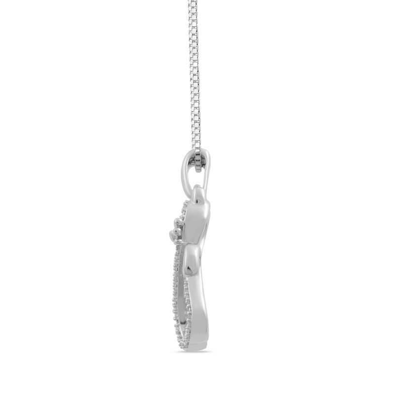 Main Image 2 of Open Hearts by Jane Seymour™ 1/15 CT. T.W. Enhanced Black and White Diamond Cat Pendant in Sterling Silver